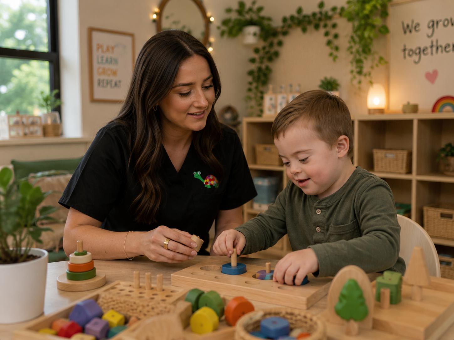 ABA therapy for a child with Down syndrome at AB Spectrum in St. Louis