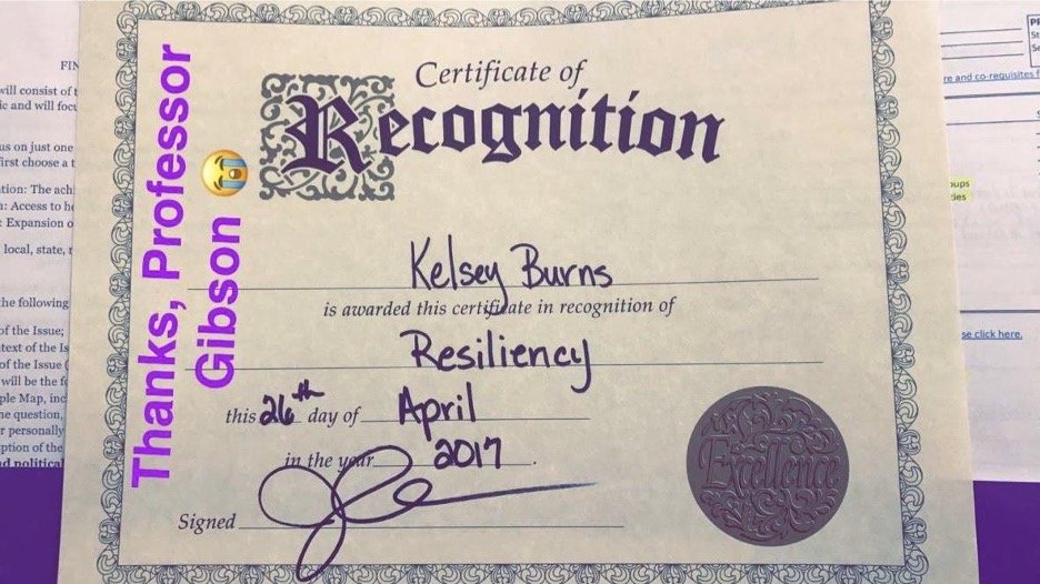 Certificate of Recognition.